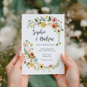 Bohemian Floral Wildflower bruiloft Kaart