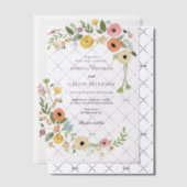 Bohemian Floral Wildflower bruiloft Vellum Uitnodigingen (Offset (Uitnodiging))