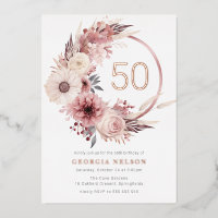 Bohemian Floral Wreath 50th Birthday Roos Gold