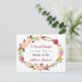 Bohemian Floral Wreath Boho Vrijgezellenfeest Reci Briefkaart (Staand voorkant)