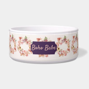 Bohemian Floral Wreath Ivory Pet Bowl Voerbakje
