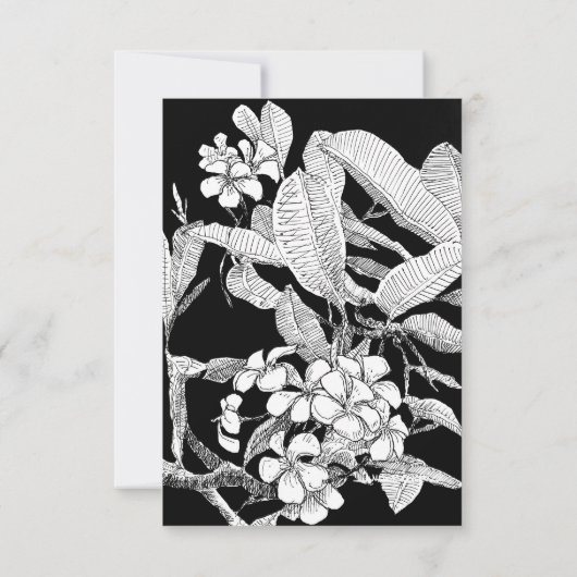 Bohemian Floral Zwart Wit RSVP-kaart RSVP Kaartje (Achterkant)