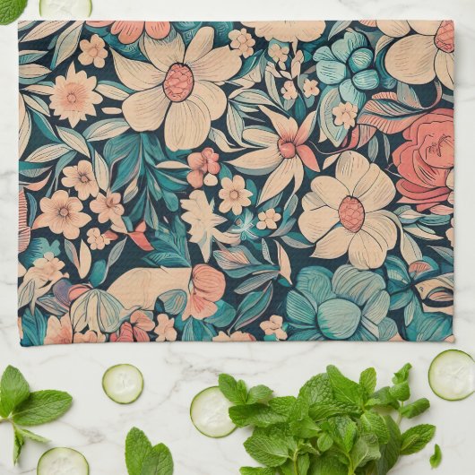 Bohemian Flower Keukenhanddoek (Gevouwen)