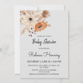 Bohemian Flower minimalistisch baby shower bewerkb Kaart (Voorkant)