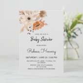 Bohemian Flower minimalistisch baby shower bewerkb Kaart (Staand voorkant)