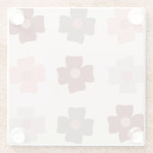 Bohemian Flower Pink Brown Pattern Glazen Onderzetter (Achterkant)