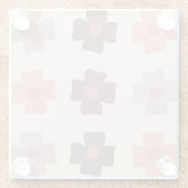 Bohemian Flower Pink Brown Pattern Glazen Onderzetter (Achterkant)