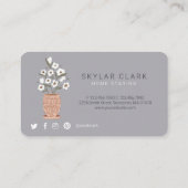 Bohemian Flower Potted Plant Home Staging Grey Visitekaartje (Achterkant)