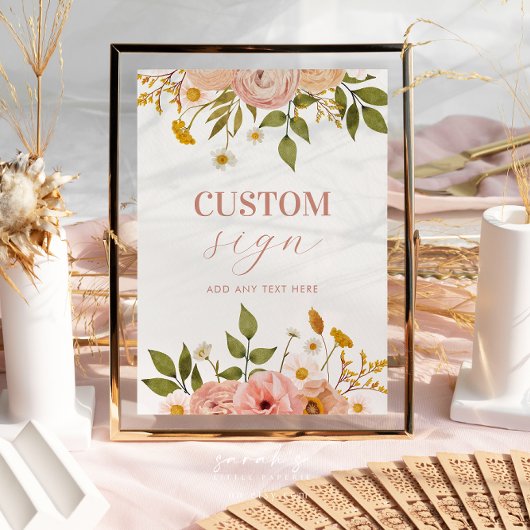 Bohemian Flowers Aangepaste Sign Poster