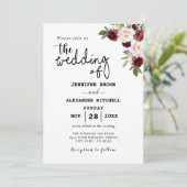 Bohemian Flowers Elegance Wedding Invitation Kaart (Staand voorkant)
