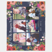 Bohemian Flowers Family Foto Collage Fleece Deken (Voorkant)