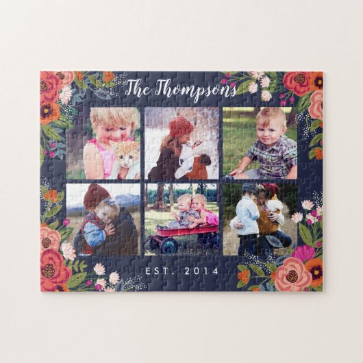 Bohemian Flowers Family Foto Collage Legpuzzel (Horizontaal)