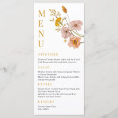 Bohemian Flowers Menu, Whimsical Vrijgezellenfeest Menu (Voorkant)