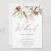 Bohemian Flowers Modern Boho Wedding Kaart (Voorkant)