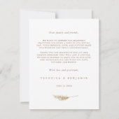 Bohemian Flowers & Pampas Grass bedankje Bedankkaart (Achterkant)