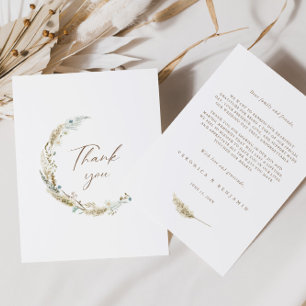 Bohemian Flowers & Pampas Grass bedankje Bedankkaart