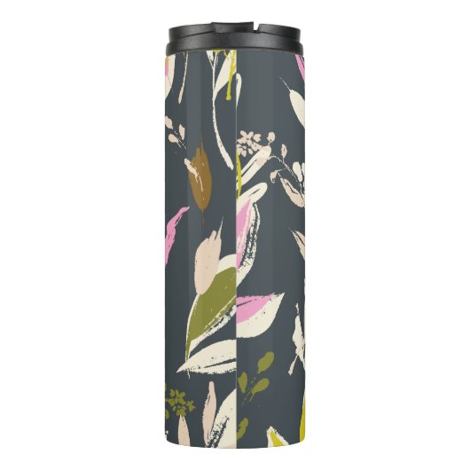 Bohemian Foliage Pattern Monogram Thermal Tumbler Thermosbeker (Achterkant)