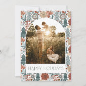 Bohemian Folk Arch Foto Vakantie Kaart (Voorkant)