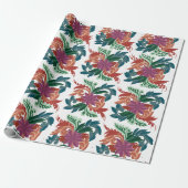 Bohemian Folk Art Floral Pattern Wrapping Paper Cadeaupapier (Uitgerold)