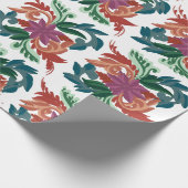 Bohemian Folk Art Floral Pattern Wrapping Paper Cadeaupapier (Hoek)