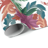 Bohemian Folk Art Floral Pattern Wrapping Paper Cadeaupapier (Rol Hoek)