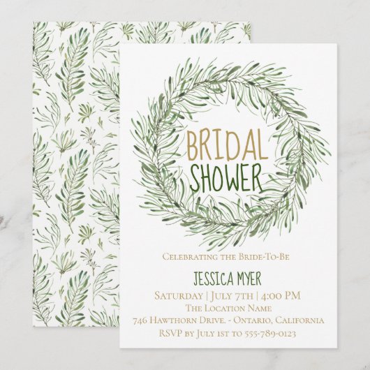 Bohemian Forest Bridal Shower Kaart (Voorkant / Achterkant)