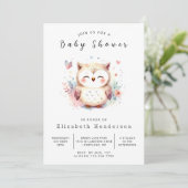 bohemian forest owl Baby shower Kaart (Staand voorkant)
