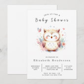 bohemian forest owl Baby shower Kaart (Voorkant / Achterkant)
