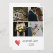 Bohemian Four Photos Weddenning Dank je Bedankkaart (Voorkant / Achterkant)