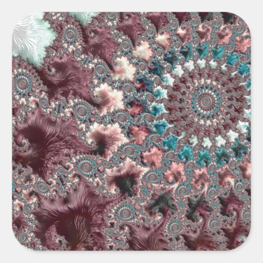 Bohemian Fractal Vierkante Sticker (Voorkant)