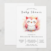Bohemian Fun Owl Baby shower Kaart (Voorkant / Achterkant)