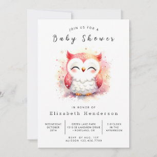 Bohemian Fun Owl Baby shower Kaart