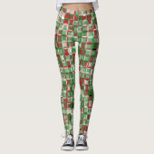 Bohemian Funky-kerstkaartpatroon Leggings (Voorkant)
