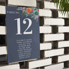 Bohemian Garden Blue Boho Wildflower bruiloft Kaart