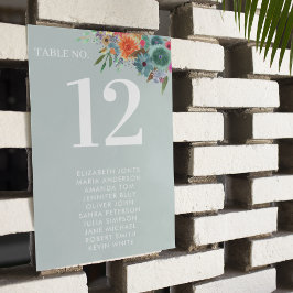 Bohemian Garden Lichtblauw Boho Wildflower Bruilof Kaart