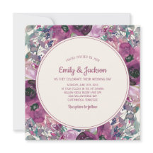 Bohemian Garden Paarse Waterverf Floral Wedding