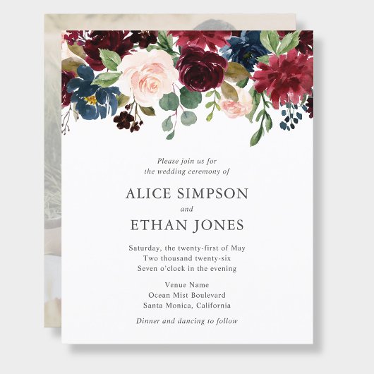 Bohemian Garden QR Code Photo Wedding Flyer