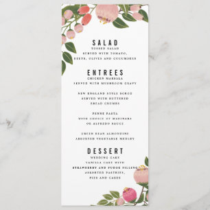 Bohemian Garden Wedding Menu