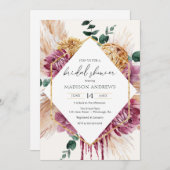 Bohemian Gedroogd Boeket Bruidsdouche Uitnodiging (Voorkant / Achterkant)