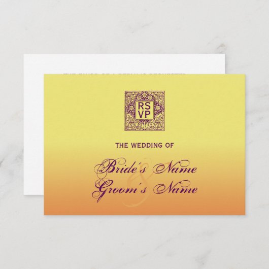 Bohemian Geïnspireerd bruiloft RSVP (Voorkant / Achterkant)