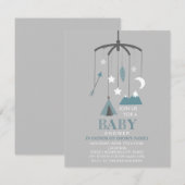 Bohemian Geïnspireerd Mobile Boy Modern Baby showe Kaart (Voorkant / Achterkant)