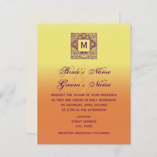 Bohemian Geïnspireerd Monogram Weddenschap Kaart (Voorkant / Achterkant)