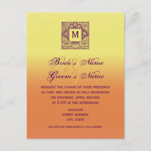 Bohemian Geïnspireerd Monogram Weddenschap Kaart