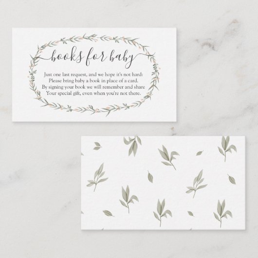 Bohemian Girl Book in lieu, boeken voor baby invoe Informatiekaartje (Voorkant / Achterkant)