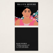 Bohemian Girl Illustration Earring Display Kaart (Voorkant /achterkant)