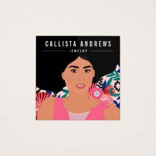 Bohemian Girl Illustration Earring Display Kaart