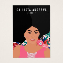 Bohemian Girl Illustration Earring Display Kaart