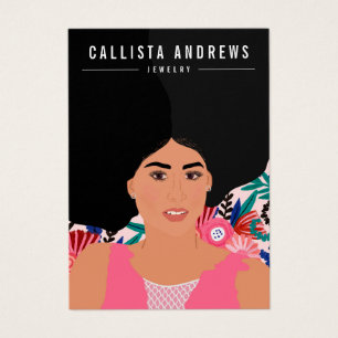 Bohemian Girl Illustration Earring Display Kaart