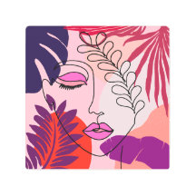 Bohemian Girl Line Art Roze esthetiek