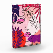 Bohemian Girl Line Art Roze esthetiek Fotoblokken (Links)